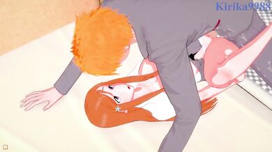 Orihime Inoue and Ichigo Kurosaki have deep fucking in their bed at home. - BLEACH Hentai
