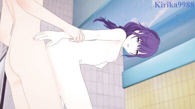 Mafuyu Asahina and I have intense sex in a public bath. - Project SEKAI Hentai