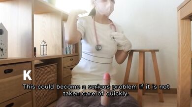 A naughty nurse pretends to nurse a patient and has sex in a solo masturbation play