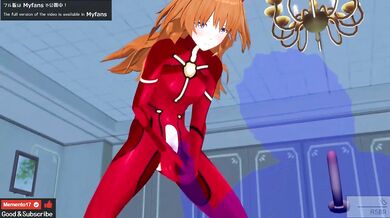 エロアニメ　レイ、アスカと3P中出し、レズあり