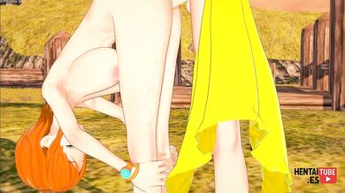 One Piece Hentai - Luffy fucks Nami and footjob