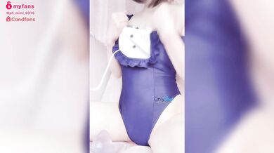 High-leg maid in swimsuit. Masturbation. Japanese amateur