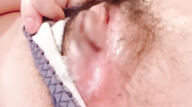 It feels good to masturbate by licking a dildo and putting it in a pussy.
