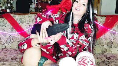 Dominatrix Nika and DarkspaceSolar. A fetish for slender legs in winter stockings. Feet worship