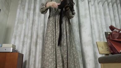 ≪短編シリーズ≫プレゼントのロングメイド服でディルドオナニー
