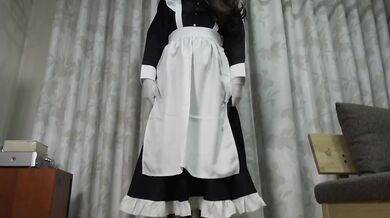 ≪短編シリーズ≫プレゼントのロングメイド服でディルドオナニー