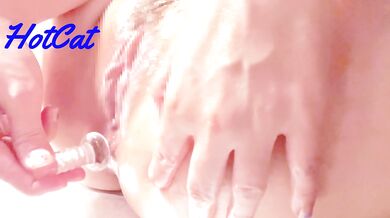 In glass Anal Masturbation Squirting