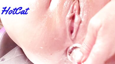 In glass Anal Masturbation Squirting