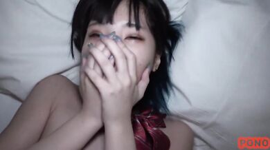 Skinny Japanese girls and sex with cream pie