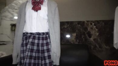 Skinny Japanese girls and sex with cream pie