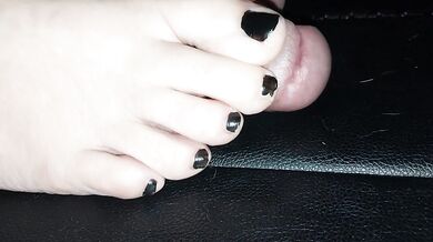 BBW CBT BWC Black Toenail COCK STOMP Footjob CUM ON TOES