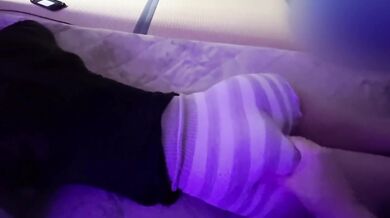 Soothing massage. Lotion ejaculation