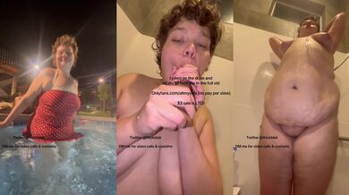 Dildo Fuck in the Public Pool Shower Room