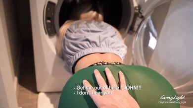 Step Son fucked Step Mom while she is stuck in washing machine Facial Cum in Mouth / Dad is not home