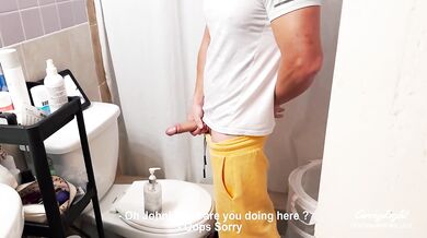 Step Mom helps Step Son to cum quick in her panties while her Husband is home