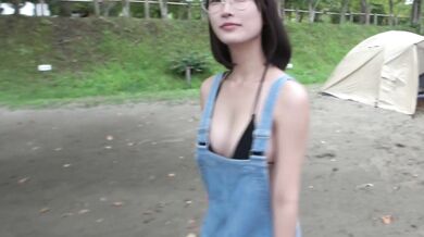 Hentai Japanese girl on a viberator in public fucked hard in a camping tent