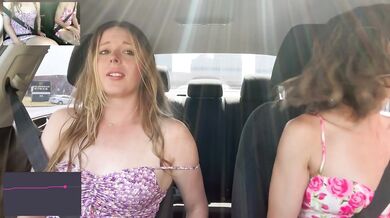 Nadia Foxx & Serenity Cox cumming hard in public drive thru with Lush remote controlled vibrators