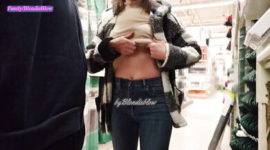 Extreme public exhibitionist handjob in the supermarket