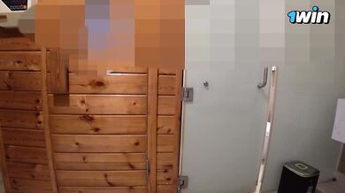 SAUNA ADVENTURE 3: Horny milf caught me fucking a stranger and wanted my cum too