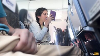 Public Cock Flashing in Airplane - I Brought Stranger to Cum in Two Minutes