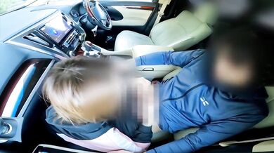 Perverted wife who comes to the gym with her husband, slips out halfway through and has car sex with