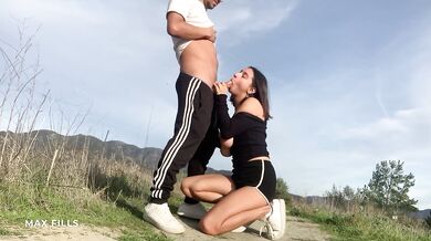 Big titty dream girl gets fucked on public hiking trail