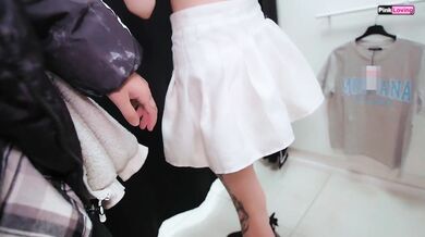 Met a friend in a shop. No panties at the mall. - pinkloving