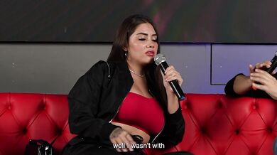 Sara Blonde chokes on a FAT cock in front of her CUCKOLD on Juan Bustos Show