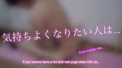 セックスヨガで敏感になった巨乳美女がイケメン彼氏にバックで突かれてアヘ顔で連続絶頂 Japanese Hotwife Fucked during Yoga in Doggy Creampie えむゆみ