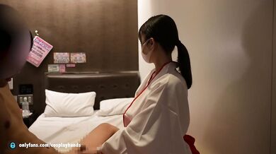 I give a guy a hand job with cosplay as a priestess