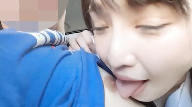 Cute Japanese Idol①Access the back red.Suddenly gave me blowjob & handjob in the car.