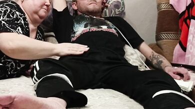 blowjob from a neighbor and cum swallowing