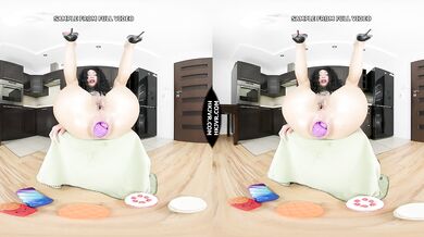 VR: Hotkinkyjo extreme insertions & prolapse in return of the anal shopping basket girl this time in 3D