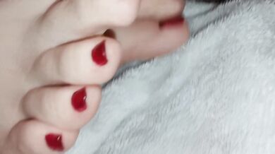 Sexy BBW Footjob, BLACK CHERRY Toes