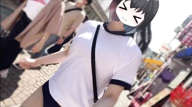 I went to Harajuku and wore gym clothes and bloomers with no bra, and ate crepes with toys on!