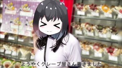 I went to Harajuku and wore gym clothes and bloomers with no bra, and ate crepes with toys on!
