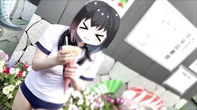 I went to Harajuku and wore gym clothes and bloomers with no bra, and ate crepes with toys on!