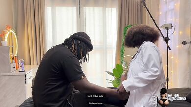 Lonely big ass ebony amateur step sis Lily Blume gets a pussy creampie before going to work