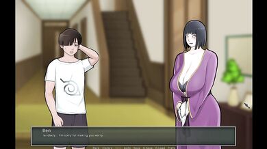 He Masturbated Thinking About His Landlady Hinata's Big Boobs After Showering with Her(18+) - Konoha Milfs Gameplay