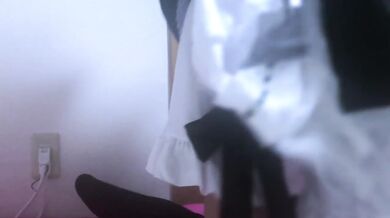 Become a naked apron in maid clothes and orgasm with a vibe