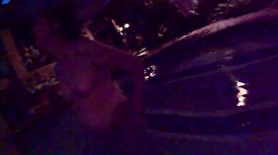Skinny dipping one night in extremely cold water with my girlfriend (low light)