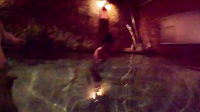 Skinny dipping one night in extremely cold water with my girlfriend (low light)