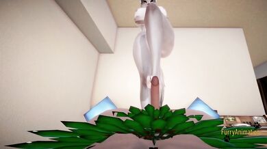 Furry Hentai - White Wolf x Human Dragon POV Footjob