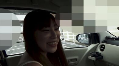 155cm K cup cute girl③blowjob and handjob in the car. She doesn't care about boobs exposure.