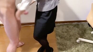 cum onto japanese office uniform