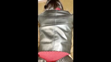 Leather Shorts Clothed fuck cumshot