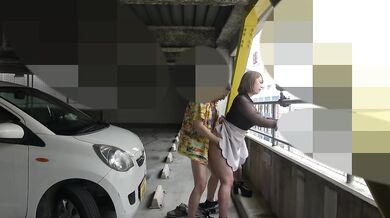 むちむち可愛い女子大生② 立体駐車場で露出生SEX