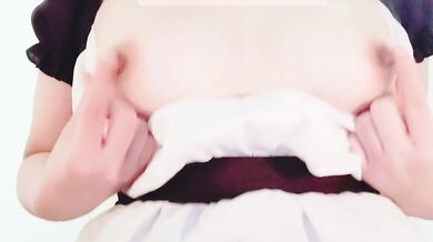Maid's nipple masturbation