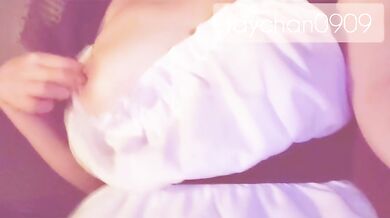 Maid's nipple masturbation