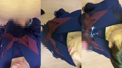 Japanese School Uniform Female Student Gets a Hand Job and Copious Semen Bukkake